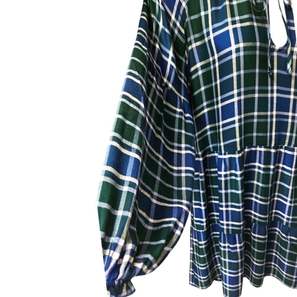 SHOW ME YOUR MUMU Women's Ainsley Long Sleeve Plus Size Flannel Plaid Mini Dress - Picture 5 of 16